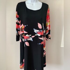 LBisse Black Dress with Floral Accents